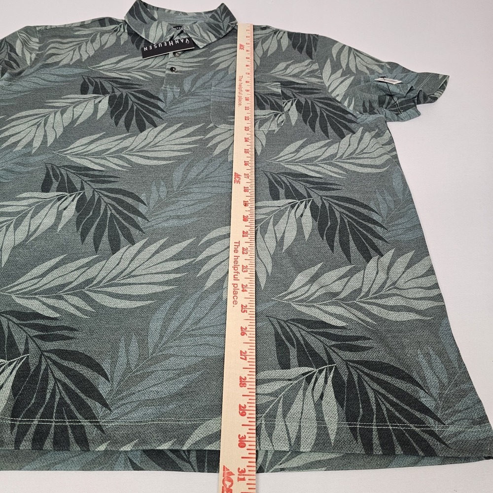 NWT Van Heusen‎ Men's XL Polo Shirt Green Palm Graphic Camp Outdoor $50 Retail - Picture 8 of 8